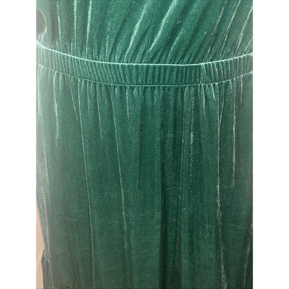 Terra & Sky Dress Womens 3X Velvet Green Midi Stretch Plus Size Holiday Classic - Picture 7 of 11